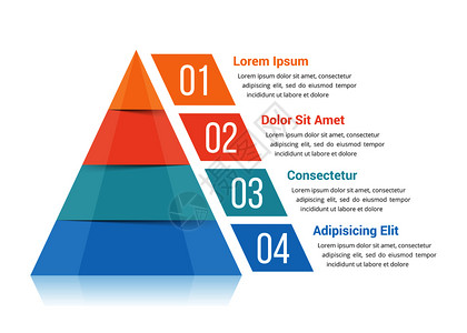 包含四个元素的金字塔成像模板矢量eps10插图图片