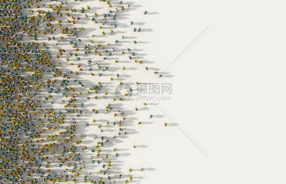 拥有复制社交媒体文字空间和白人背景社区概念文本空间的一大批人聚在起图片