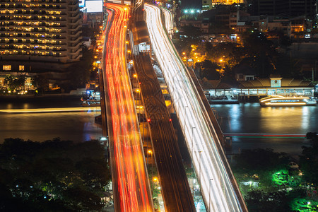 泰国曼谷市公路夜景图片