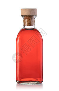 白背景上孤立的红酒瓶图片