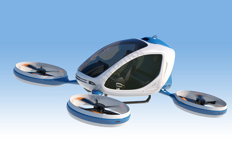 电子乘客无人机在天空中飞行这是一个3D模型真实生活中存在t示例电子乘客无人机在天空中飞行图片