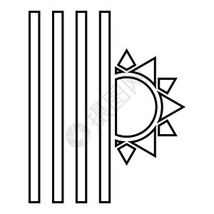 紫盲和太阳Jalousie关闭灯光紫色亮灯图片