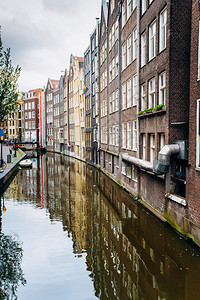 2017年9月5日荷兰阿姆斯特丹的街道运河和建筑图片