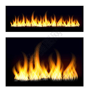 黑暗背景的火焰燃烧向量现实的插图向量喷火图片