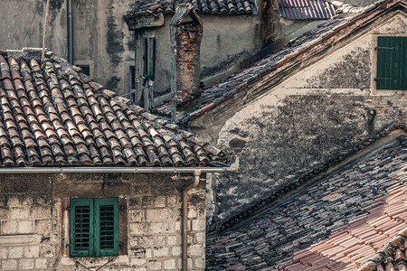 古老的科托尔城地中海风格的世纪建筑和地标黑山图片