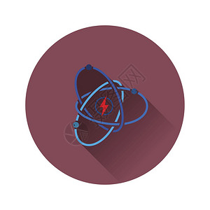 Atom能量图标平面彩色设计矢量插图图片
