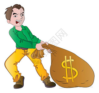 贪婪的人插画_贪婪的人卡通_贪婪的人插图_手绘_板绘_摄图网