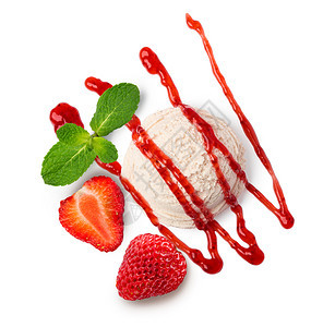 香草冰淇淋酱莓图片