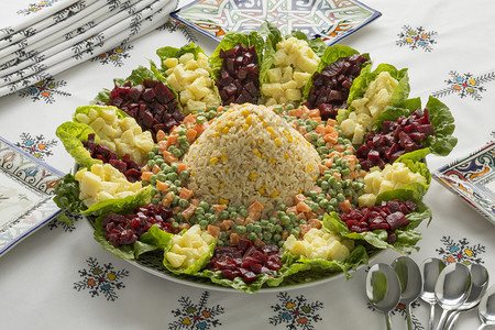 与传统节日摩洛哥混杂沙拉一起图片