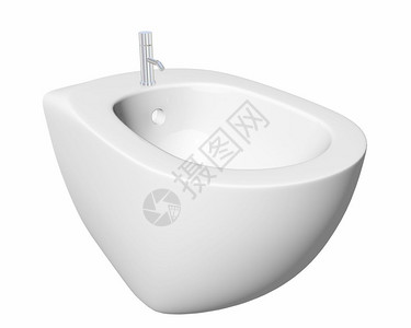 用于洗、内臀和肛门的水槽类型 3D插图,与白色背景隔离图片