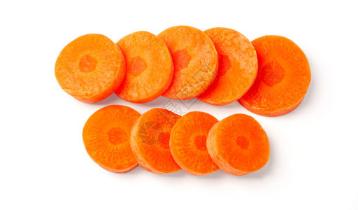 白色背景顶视图剪切路径上孤立的橙色胡萝卜图片