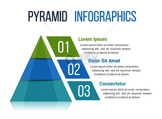包含三个元素的金字塔成像模板矢量eps10插图图片