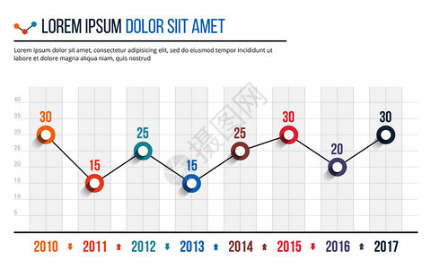 线形图模板商业信息图矢量eps10插图图片