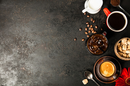咖啡和冰平地文字空间背景图片