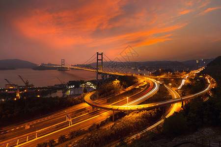 香港清马桥的公路交通概念图片