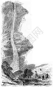 StaubbachFalls186年生态化学杂志古代雕刻的插图图片