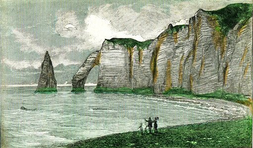 袖子海岸的粉笔悬崖现状古老的刻画图解来自然创造与生命图片