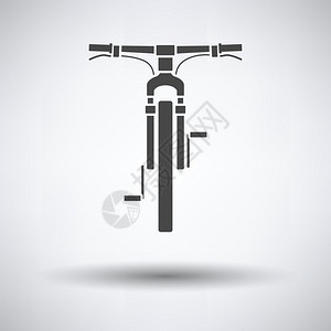 灰色背景圆影矢量插图上的Bike图标前视图片