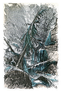 水在自然界的作用风暴和雨对山区的影响古老刻画图解自然创造和人类图片