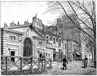 皇家港大道上的医院刻有古老的插图巴黎维尼塔奥古斯特1890年图片