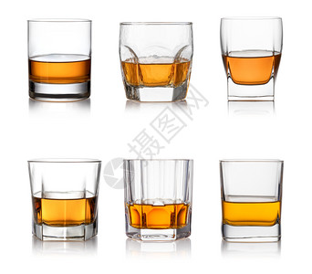 i威士忌孤立白种背景的玻璃背景图片