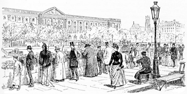 在沃尔泰码头的圣米歇书商重写插图巴黎奥古斯丁维京大学1890年图片
