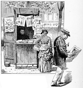 巴黎郊区的报纸销售商1890年巴黎AugusteVITU图片