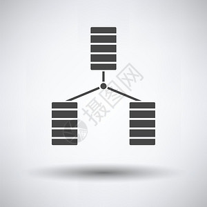 灰色背景数据库图标圆影矢量图示图片