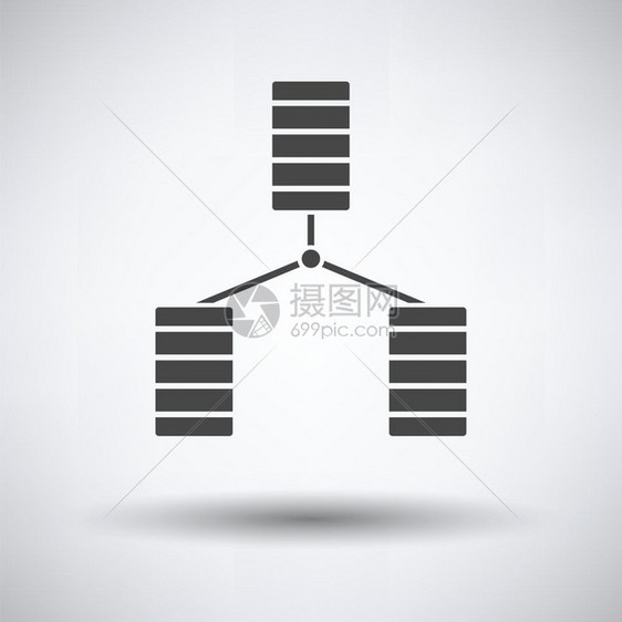 灰色背景数据库图标圆影矢量图示图片