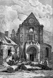 苏格兰杰德堡教堂的废墟1837年英国丰富多彩的历史图片