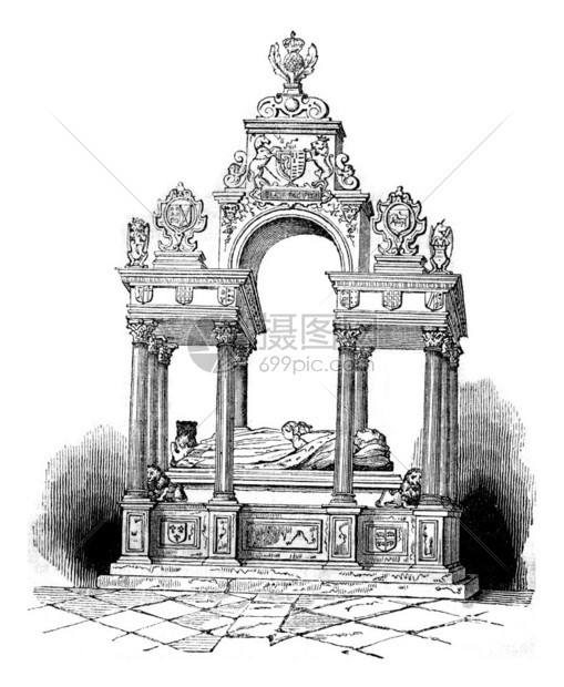 伊丽莎白的墓穴在威斯敏特1837年英国的丰富多彩历史图片