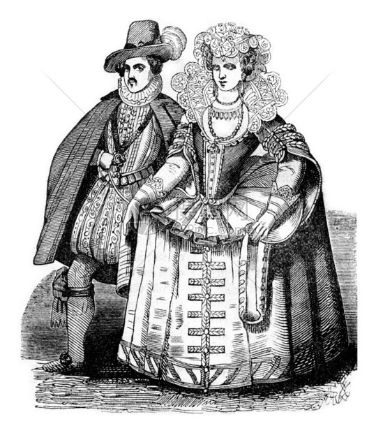 罗伯特卡尔萨默塞特伯爵和埃克斯夫人他的妻子古典雕刻的插图1837年英国丰富多彩的历史图片