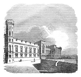 WindsorPalace从阳台查看陈词滥调的插图1837年英国丰富多彩的历史图片