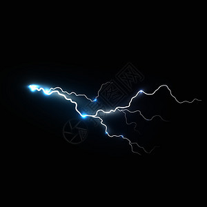 黑色背景上的现实闪电符号自然效果现实闪电符号图片