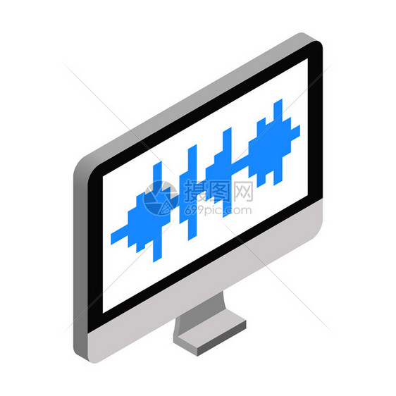 监视器中的声波矢量设计元素图片