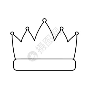 树脂珠宝crown线图标白色背景的薄轮廓线图标插画