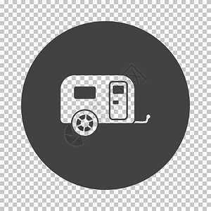 黑色圆圈里的汽车设计矢量插图图片