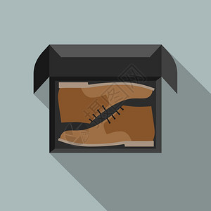 鞋盒子里的棕色鞋子插图图片