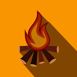 燃烧营火平面图标图片