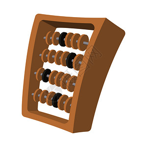 算盘工具abacus漫画图标孤立在白色背景上漫画图标插画