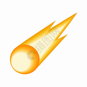 流星极光坠落的彗星是3d图标在白色背景上被孤立坠落的彗星是3d图标