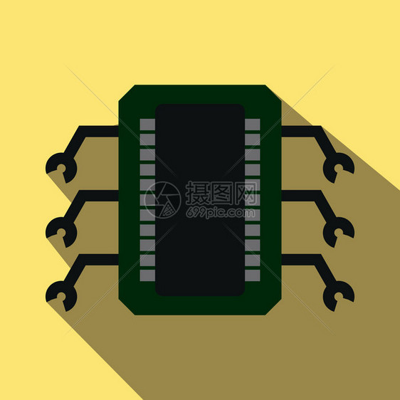 微芯片平面图标图片