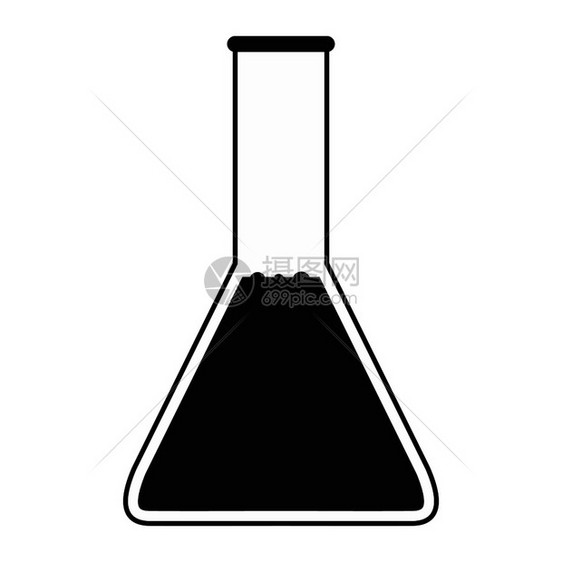 带油黑色简单图标的圆柱形试验管图片