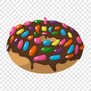 巧克力卡通透明背景上的卡通甜圈颜色标志卡通甜圈标志背景