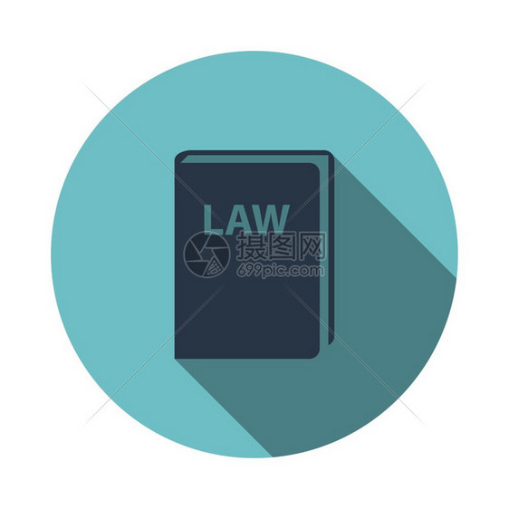 法律书图标由长影组成的平面设计圈矢量说明图片