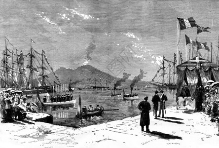 瑞典Vega号船抵达那不勒斯湾Nordenskiold教授在我进行极地探索后返回欧洲用文字刻画旅行日记18790年旅行日记Jou图片