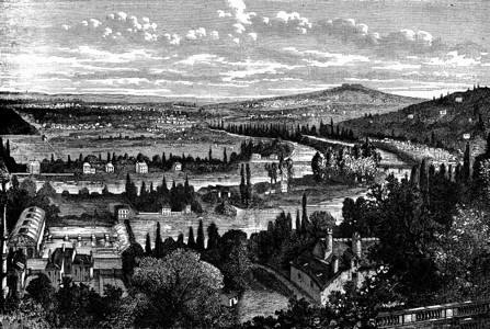 卢维西安斯巴里的全景左观古代刻画图旅行杂志180年图片