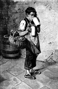 慕尼黑酿酒厂有趣的饮斯坦导致他的主人古老雕刻插图旅行杂志180年图片