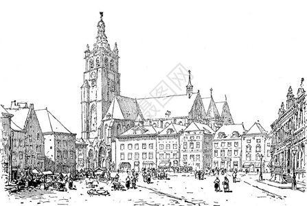 黑白城市Roermond市场VoyageJournaldesVoyage旅行日报180年背景