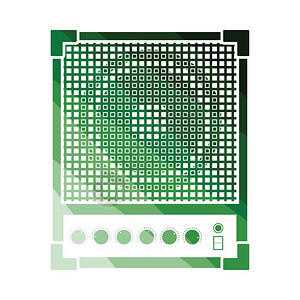 音频监视图标平面彩色设计矢量插图图片